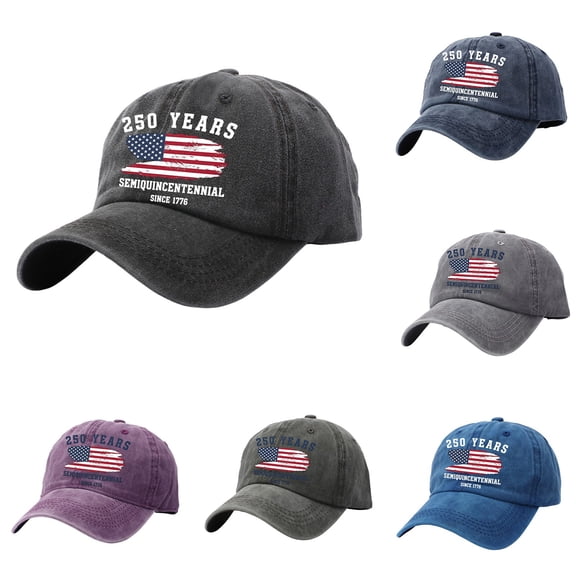 Siminsem Vintage Distressed Cotton Dad Hat American Flag Baseball Cap Adjustable for Men Women Patriotic USA Cap Retro Washed Unstructured 4th of July Outdoor Gift, Black, A