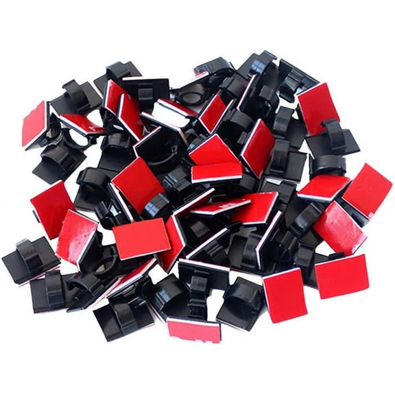 AFANQI 100pcs Adhesive Clips Strong Wire Holder, Self-Adhesive Wire Clips Cable Desk Management for Office, Home and Car