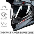 thumbnail image 6 of ILM Off Road Motorcycle Dual Sport Helmet Full Face Sun Visor Dirt Bike ATV Motocross Casco DOT Certified (XXL, Grey Red), 6 of 7