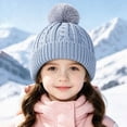 thumbnail image 2 of KPOPLK Baby Beret Hat Toddler Winter Knitted Beanie Cap Solid Color Little Boys Girls Knit Fleece Hat(2-10 Years,Grey), 2 of 5