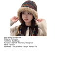 thumbnail image 7 of comerut Cozy Winter Plush Hat Rainbow Design Warm Windproof Perfect Fit Thickened Knitted Hat for Women Accessories, 7 of 7