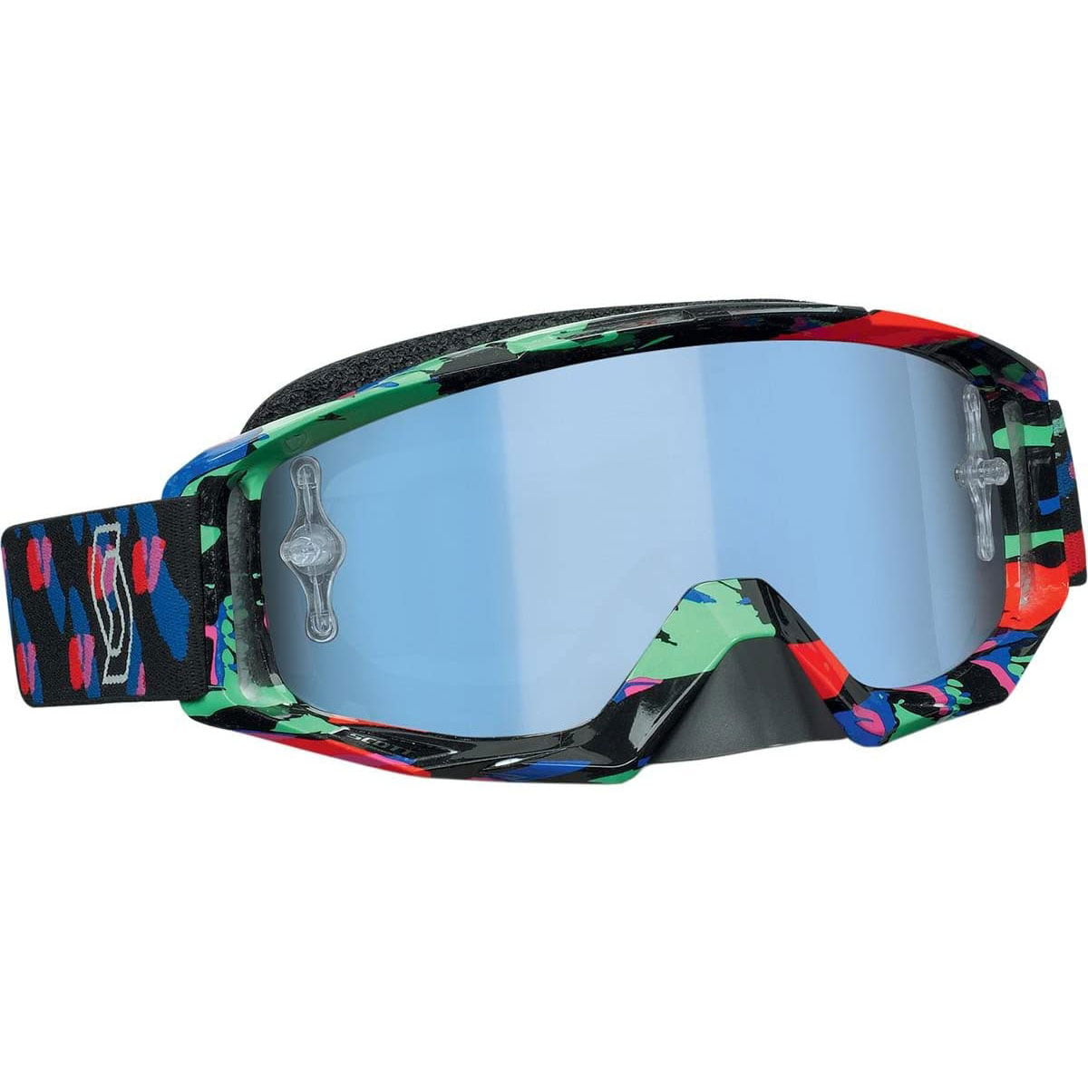 Blue/White/Sky Blue/One Size Scott Hustle X Adult Snowmobile Goggles 