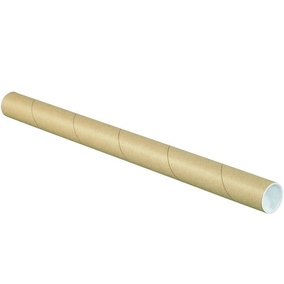 Partners Brand PP1509K Mailing Tubes with Caps, 1-1/2" x 9", Kraft (Pack of 50)