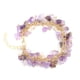 thumbnail image 1 of Xiao Hua Pulsera de cuentas hecha a mano, adecuada tanto para hombres como para mujeres, pulsera de gota de agua de piedra triturada con borla de cristal de piedra natural irregular (púrpura), 1 of 5