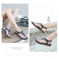 thumbnail image 4 of Women's Beaded Toe-Post Sandals - Rhinestone Embellished Wedge Heel Flip Flops with Cushioned Footbed, 4 of 10