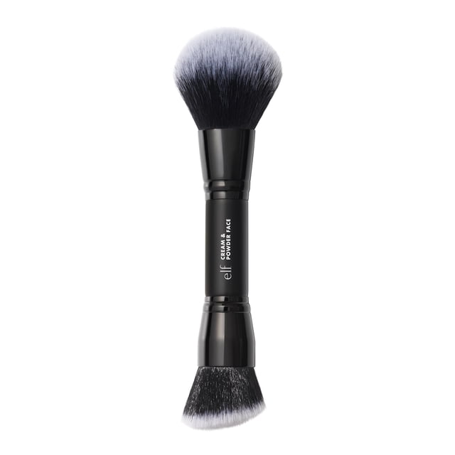 Brocha de maquillaje e.l.f., crema y polvo de doble punta, vegana