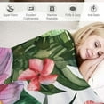 thumbnail image 3 of JRXY  Tropical Flower Throw Blanket,Watercolor Summer Hawaii Palm Tree Leaf and Tropical Plant Flower Soft Warm Decorative Throw Blanket for Bed Chair Couch Sofa White, 3 of 6