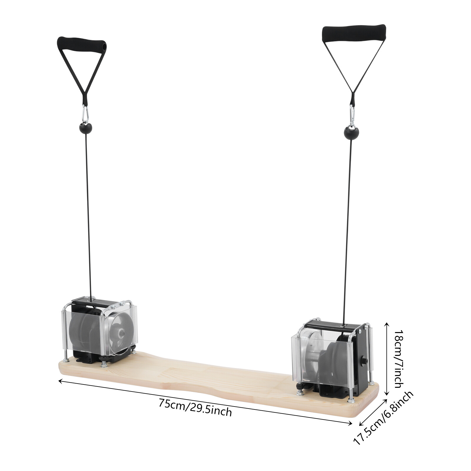Multifunctional Home Gym Equipment - 15-37lb Adjustable Resistance - All-in-One Strength Training System with Wood & Metal Base