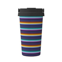 Gaeub Colorful Mexican Stripes Print Travel Mug, Insulated Coffee Mug with Leakproof Lid, Travel Coffee Mug,Vacuum Stainless Steel Double Walled Reusable Coffee Cup