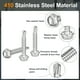 thumbnail image 3 of Uxcell 25 paquetes #8 x 1" Tornillos autorroscantes, tornillos autoperforantes de acero inoxidable 410 para metal, cabeza de arandela hexagonal para chapa metálica, 3 of 5