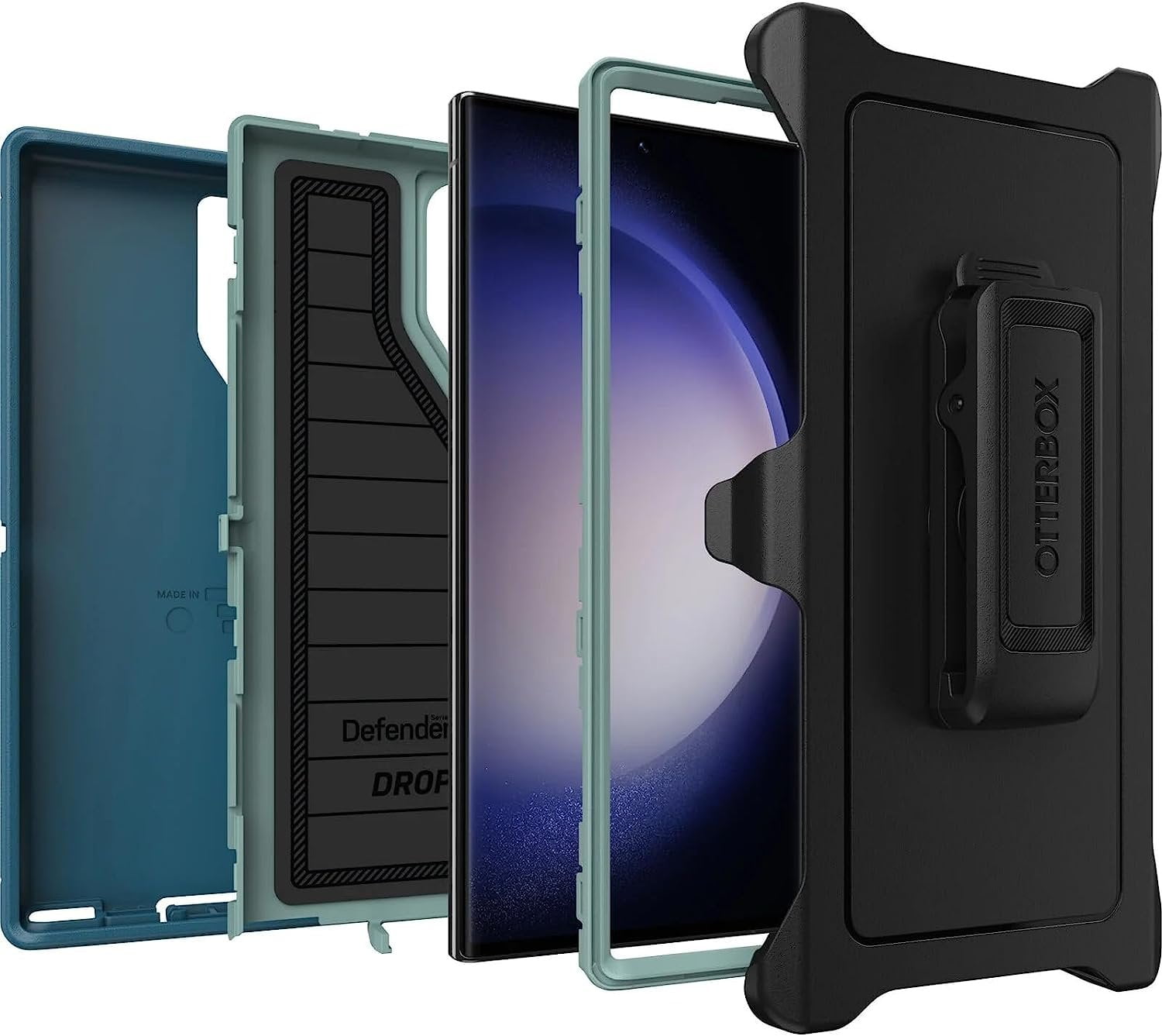 OtterBox Defender Magsafe Compatible Rugged Cell Phone Case for Samsung Galaxy S23 Ultra, Blue