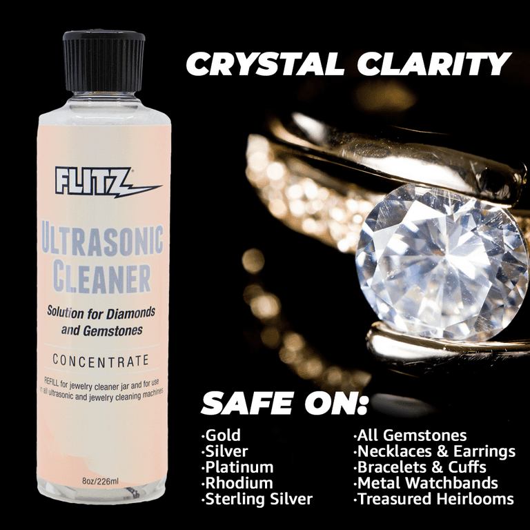 Flitz Ultrasonic Jewelry Cleaner Solution Jewelry Cleaner Liquid 8oz