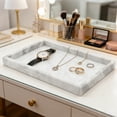 thumbnail image 5 of Natural Marble Tray for Bathroom & Vanity, 11.8 x 7.8 x 1.2 inch Decorative Stone Organizer with Non-Slip Feet, Luxury Countertop Tray for Perfume, Jewelry, Candles & Home Decor, Carabinieri, 5 of 7