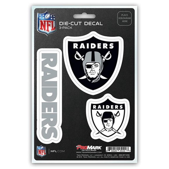 Pro Mark DST3NF22 Oakland Raiders Décalcomanie - Lot de 3
