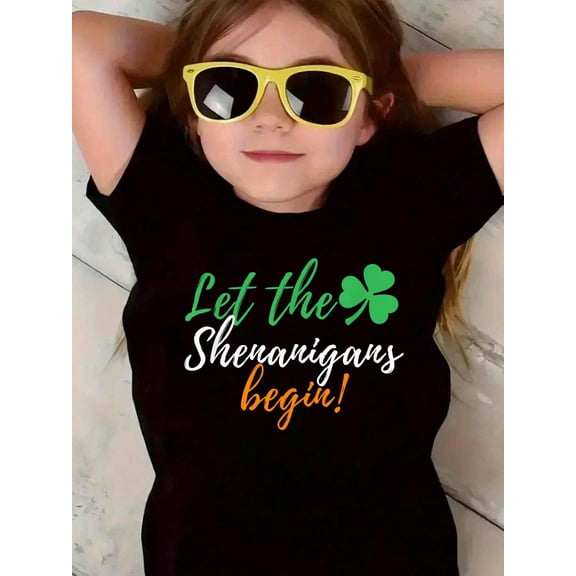 Let The Shenanigans Begin - Funny Irish St Patricks Day Kids T-Shirt Graphic T-shirts for boys and girls