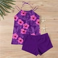 thumbnail image 6 of FAVIPT Modest Tankini Swimsuits for Women Adjustable Strap Two Piece Bathing Suit Floral Print Tank Top with Shorts Swim Set Multicolor,XXL, 6 of 7