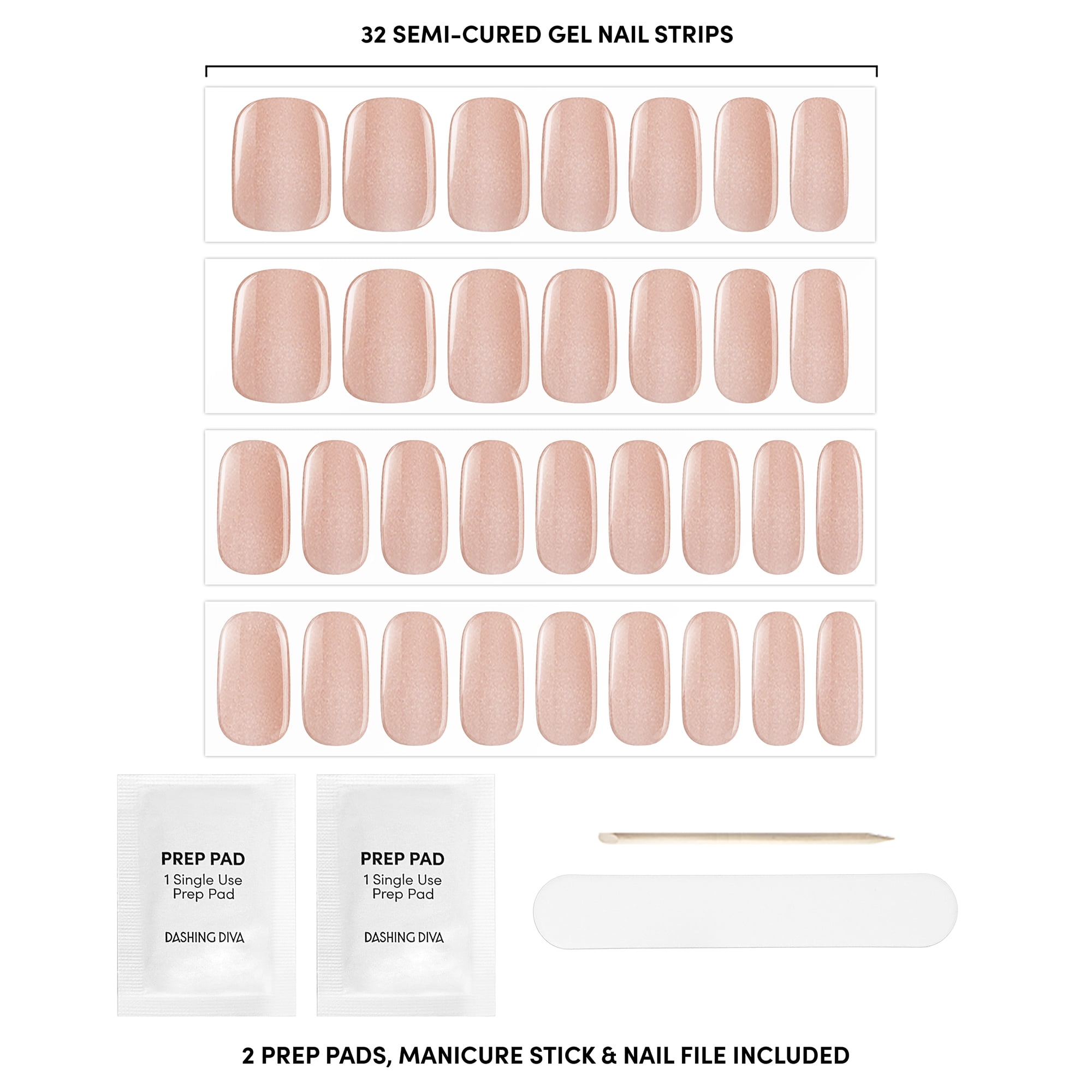 Dashing Diva Glaze Semi-Cured Gel Nail Strips, Ring The Alarm, 32 Ct