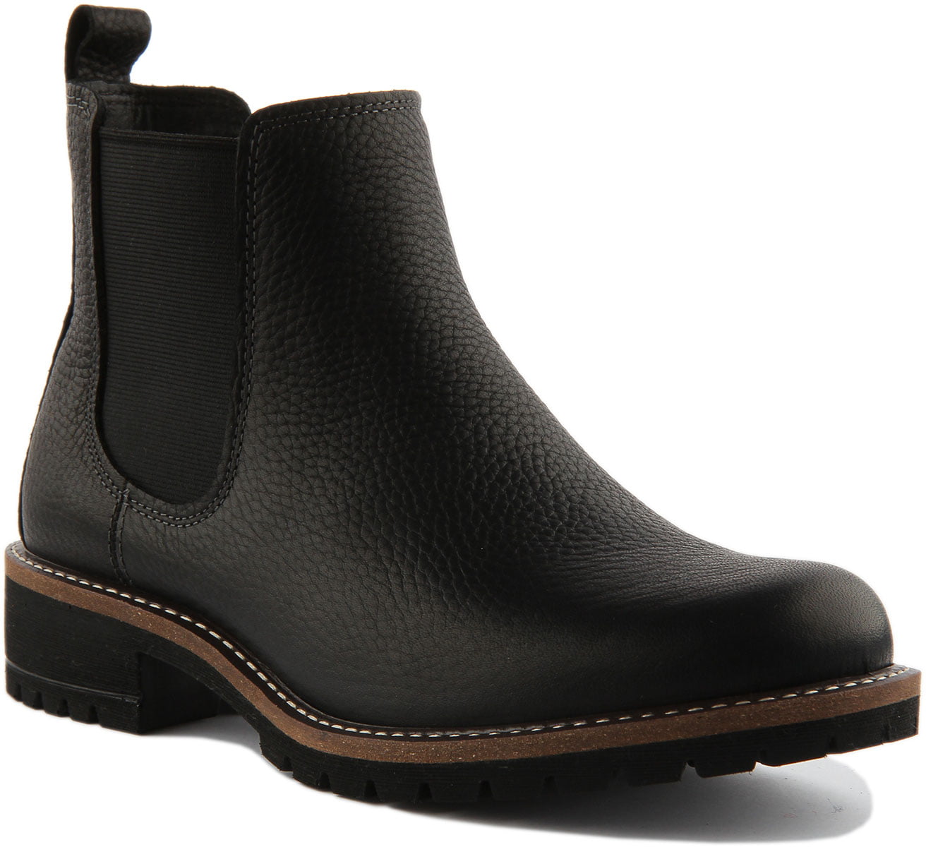 Ecco Leather Slip On Chelsea Boot In Black Size 9/9.5 Walmart.com