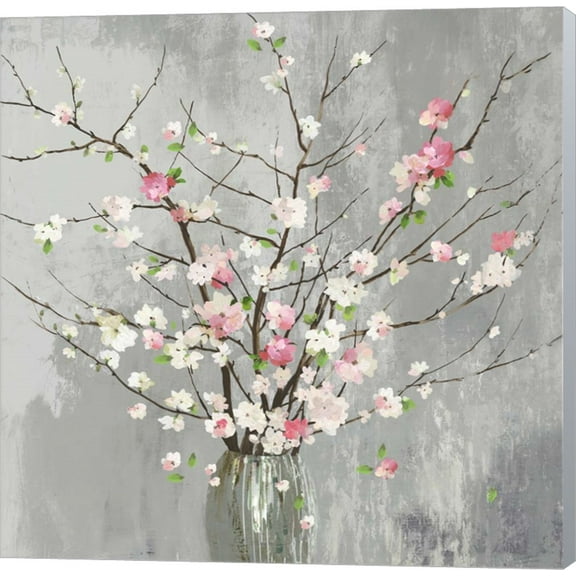 Delicate Pink Blooms by Asia Jensen, Canvas Wall Art, 12W x 12H