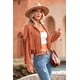 thumbnail image 5 of Abrigo PRETTYGARDEN para Mujer de Gamuza Sintética con Flecos, Corto, Naranja, Talla L, 5 of 9