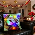 thumbnail image 4 of Funda de almohada navideña LED | Modos de luz intermitente y fija | Funda de almohada decorativa para sofá y cama | Decoración festiva para el hogar con diseños de Papá Noel y árbol, 4 of 6