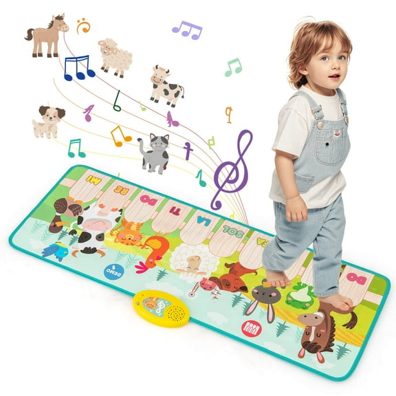 Costway Floor Piano Mat for Toddlers Baby Musical Touch Dancing Keyboard Play Mat Gift