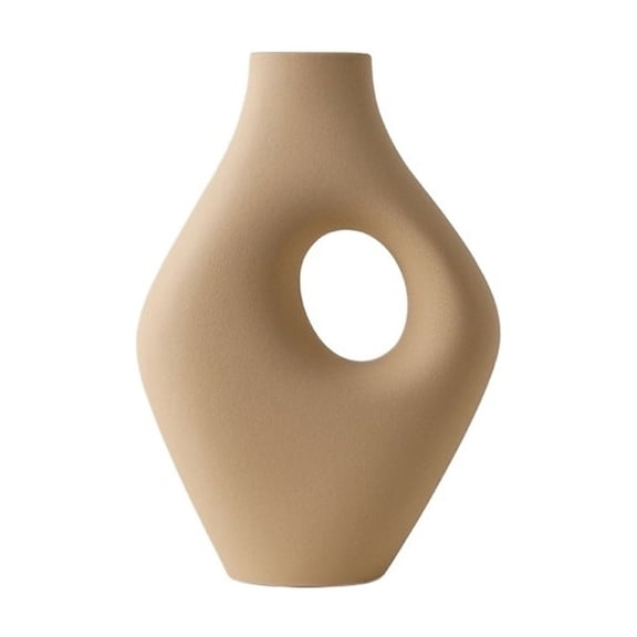 Ceramic Vase for Dried Flower Arrangement, Asymmetric Modern Home Decor Centerpiece