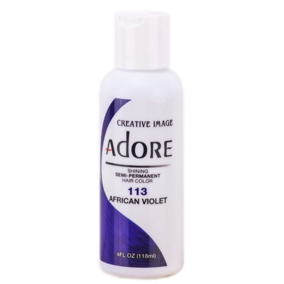 113 African Violet , Adore Shining Semi Permanent Hair Color , Hair Scalp Head - Pack of 1 w/ SLEEKSHOP Teasing Comb