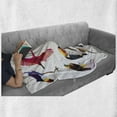 thumbnail image 6 of Birds Soft Flannel Fleece Blanket, Colored Composition Bird Set with Poly Design Triangle in Mosaic Style Illustration, Cozy Plush for Indoor and Outdoor Use, 50" x 70", Multicolor, by Ambesonne, 6 of 6