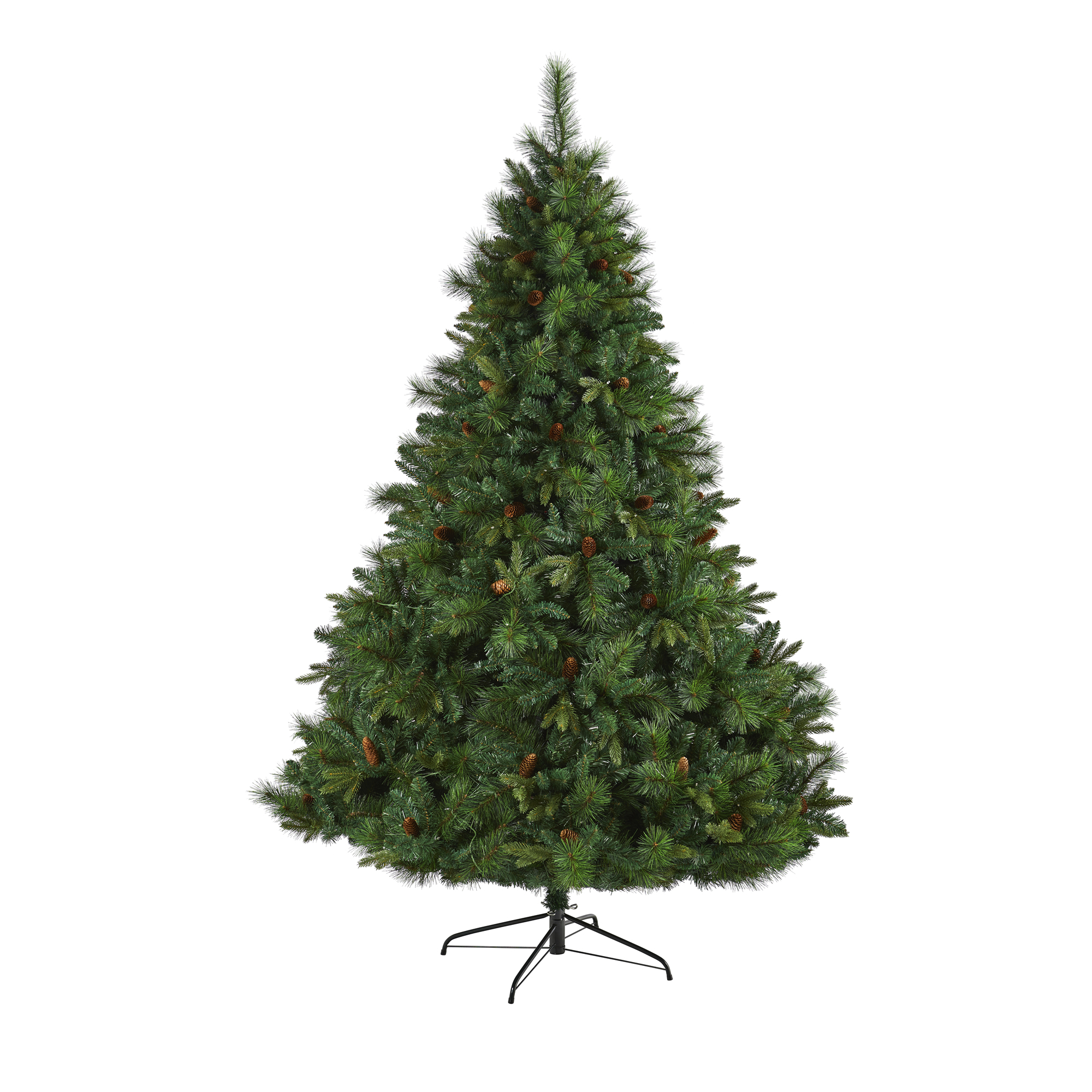 Nearly Natural Clear Prelit 600 LED Green Holiday Mixed Pine Artificial Christmas Tree, 7.5'