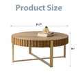 thumbnail image 4 of MDQMD Round Coffee Table – MDF handmade industrial wooden tea table, solid base with steel legs, suitable for modern living room, 4 of 6