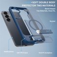 thumbnail image 4 of Allytechgroup Case for Samsung Galaxy S25+ with Kickstand [Compatible with MagSafe], Slim Stand Lightweight Hard PC Back Shell & Soft TPU Bumper Shockproof Cover Anti-Slip Phone Cover, Darkblue, 4 of 8