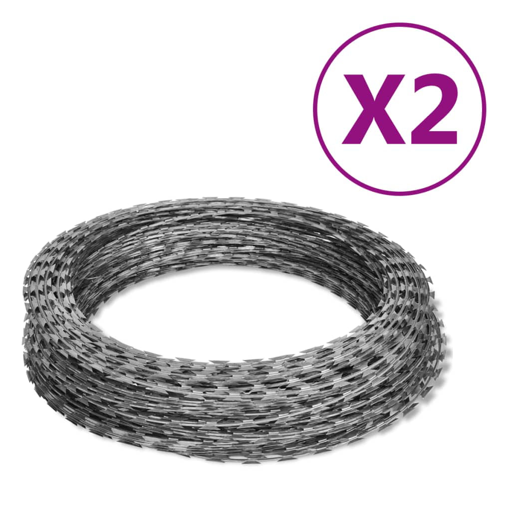 vidaXL Razor Helical Barbed Wire Galvanized Steel 1 Coil 492/328/197 ft 