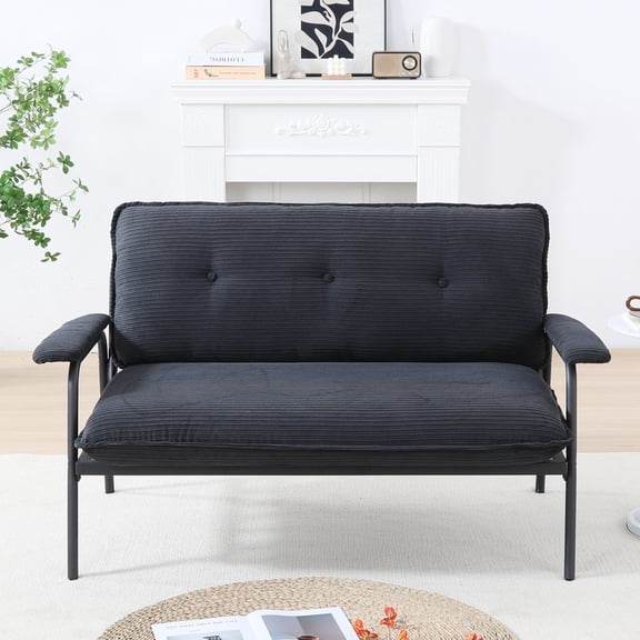 Miekor Furniture 53-inch black sofa layout in the small apartment, easily handling various scenarios from watching movies to working MK1073