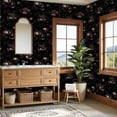 thumbnail image 4 of Peel and Stick Wallpaper Dark Floral Peony Black Vintage Botanical Style Wall Mural 23.6in x 9.8ft Self Adhesive Removable Wall Paper Renter Friendly Wallpaper for Nursery Bedroom Cabinets, 4 of 8
