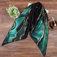 thumbnail image 3 of FOX-TECH Silk Scarf for Hair - Head Scarf for Women, Lightweight Satin Scarf for Hair Wrapping and Sleeping at Night, 35"x35" (Green Danube), 3 of 7