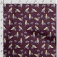 thumbnail image 3 of Soimoi Bird Printed, Japan Crepe SatinFabric, by The Yard 54 Inch Wide, Decorative Sewing Fabric for Dresses Kimonos Gowns, Burgundy, 3 of 5