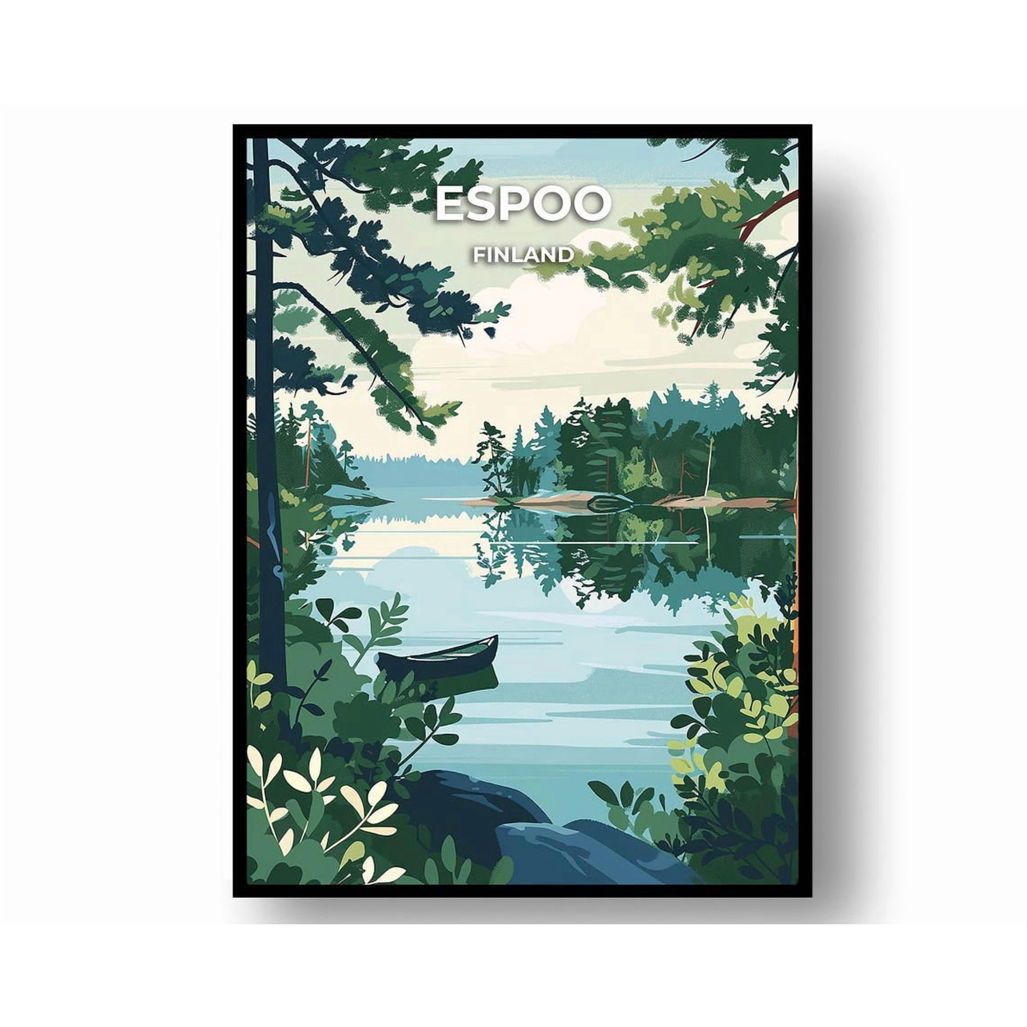 Espoo Finland Travel Poster: Minimal Wall Art