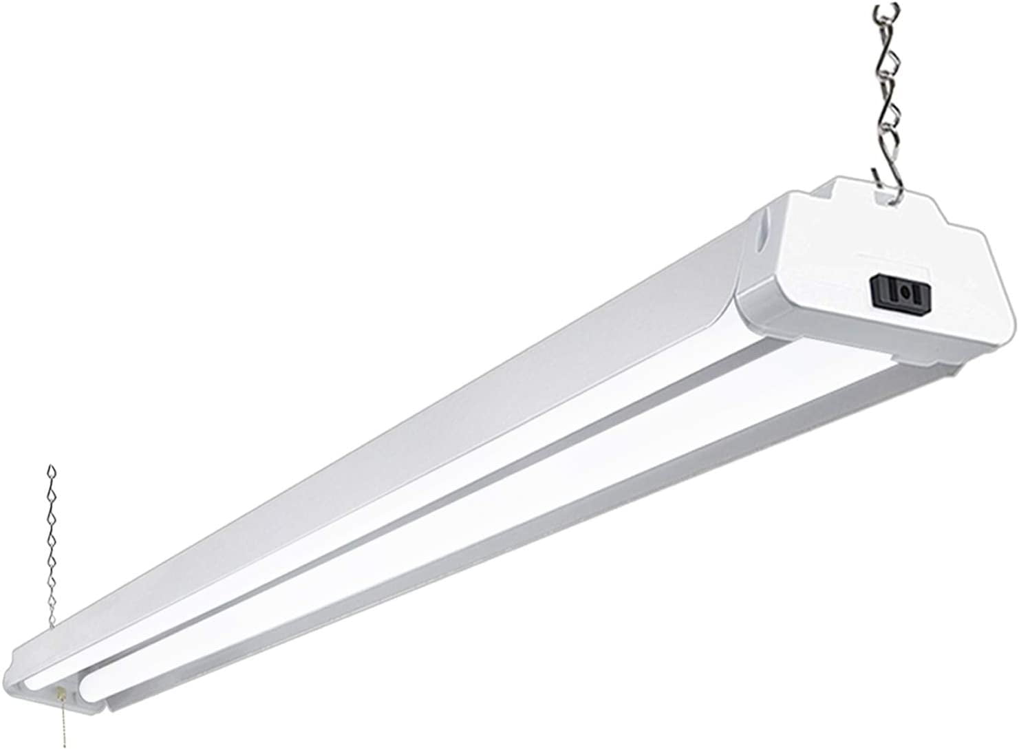 Hykolity 4FT 42W Linkable LED Shop Light with Pull Chain, Hanging or