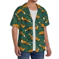 thumbnail image 2 of Rateoe Green Plants with Fox Pattern Men's Short Sleeve Classic Shirt, Casual Short-Sleeved Shirt, Lightweight Summer Shirt, Cuban Collar Shirt,Button-Front Shirt-4X-Large, 2 of 5