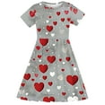 thumbnail image 4 of Hrsba Casual Dress for Girls,Toddler Kids Girls Print Short Sleeve Stretchy Dress A Line Dress,Kids Summer Dress,Multicolor ,130, 4 of 5