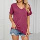 thumbnail image 1 of Camiseta de mujer con cuello en V, camiseta de mujer, camiseta de manga corta para mujer, camiseta de verano para mujer, calidad superior, 1 of 6