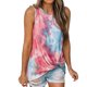 thumbnail image 1 of Guardurnaity Camiseta sin mangas con cuello y dobladillo retorcido con estampado teñido anudado para mujer Prendas para la parte del cuerpo Vino rojo S Guardurnaity AP001690-11, 1 of 6