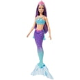 thumbnail image 4 of Barbie Dreamtopia Mermaid muñeca (cabello morado) con cola de sirena de marina azul y púrpura y tia Barbie Barbie, 4 of 6