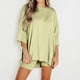 thumbnail image 1 of Camiseta básica para mujer pantalones cortos cintura elástica camiseta de gran tamaño pantalones cortos atuendo diario FLhrweasw Nuevo, 1 of 7