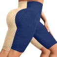 thumbnail image 4 of GILIGEGE Anti Cellulite 3D Textured Peach Hip Yoga Shorts Sculpting Athletic Pants Squat Proof Active Pant 3D Compression Legging Mid Low Waist Thick High Waist Yoga Pant Navy, 4 of 4