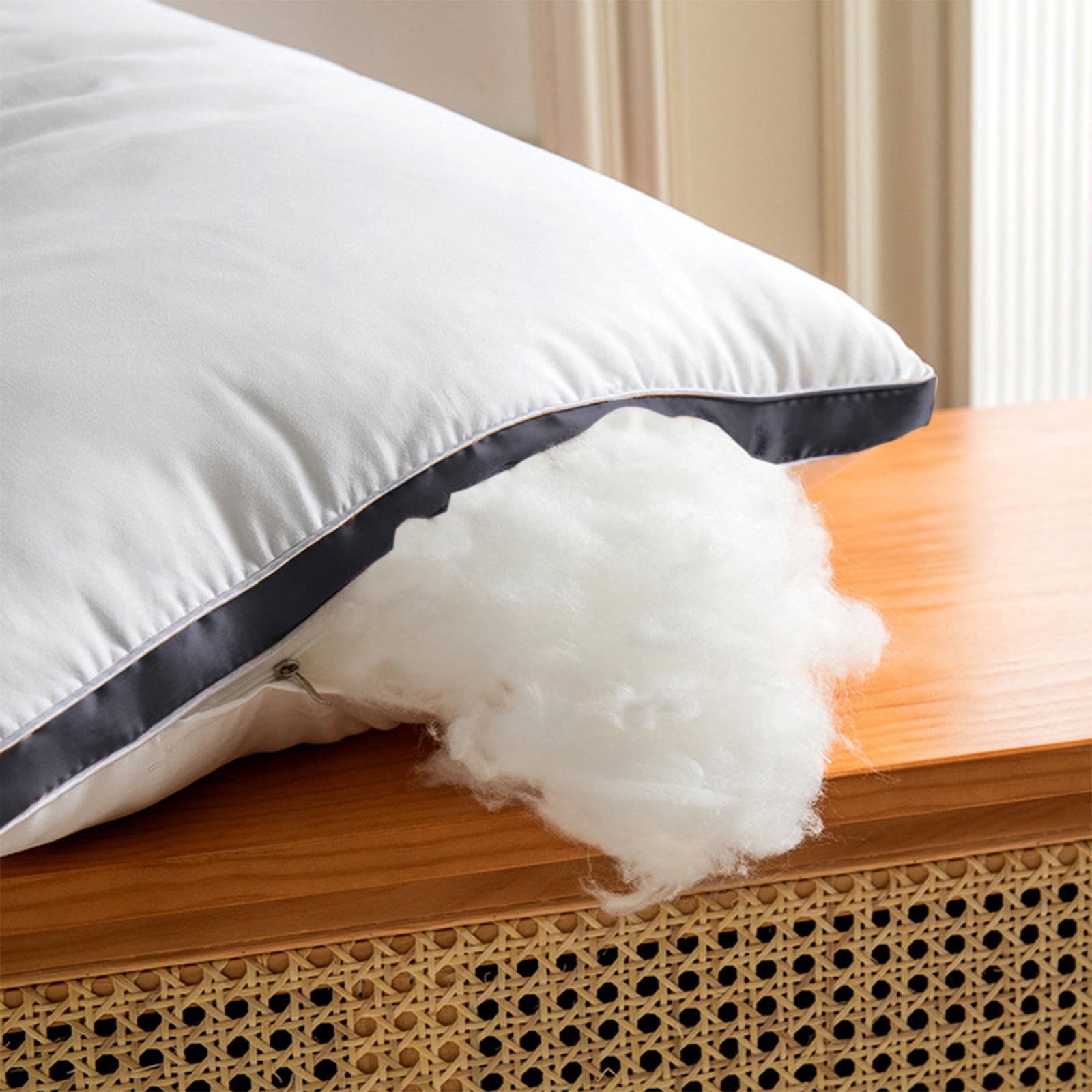 Premium Pillows Standard Size Set of 2, Home Pillow Core - Comfortable and Soft Polyester Bed Pillow for Neck Protection, Ideal for Dorms and Bedrooms, Breathable, Supportive, and Easy Care