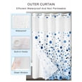 thumbnail image 2 of No Hook Shower Curtain with Snap in Liner,Abstract Blue Polka Dot Texture Waterproof Bath Curtain Double Layers with See Through Top Window,Watercolor Gradient Art Hotel Shower Curtains 36x72in, 2 of 9