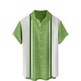 thumbnail image 5 of Lumtrix Mens Casual Summer Cotton Button Down Short Sleeve Shirts Cuban Camp Guayabera Beach Tops Green 3XL, 5 of 5