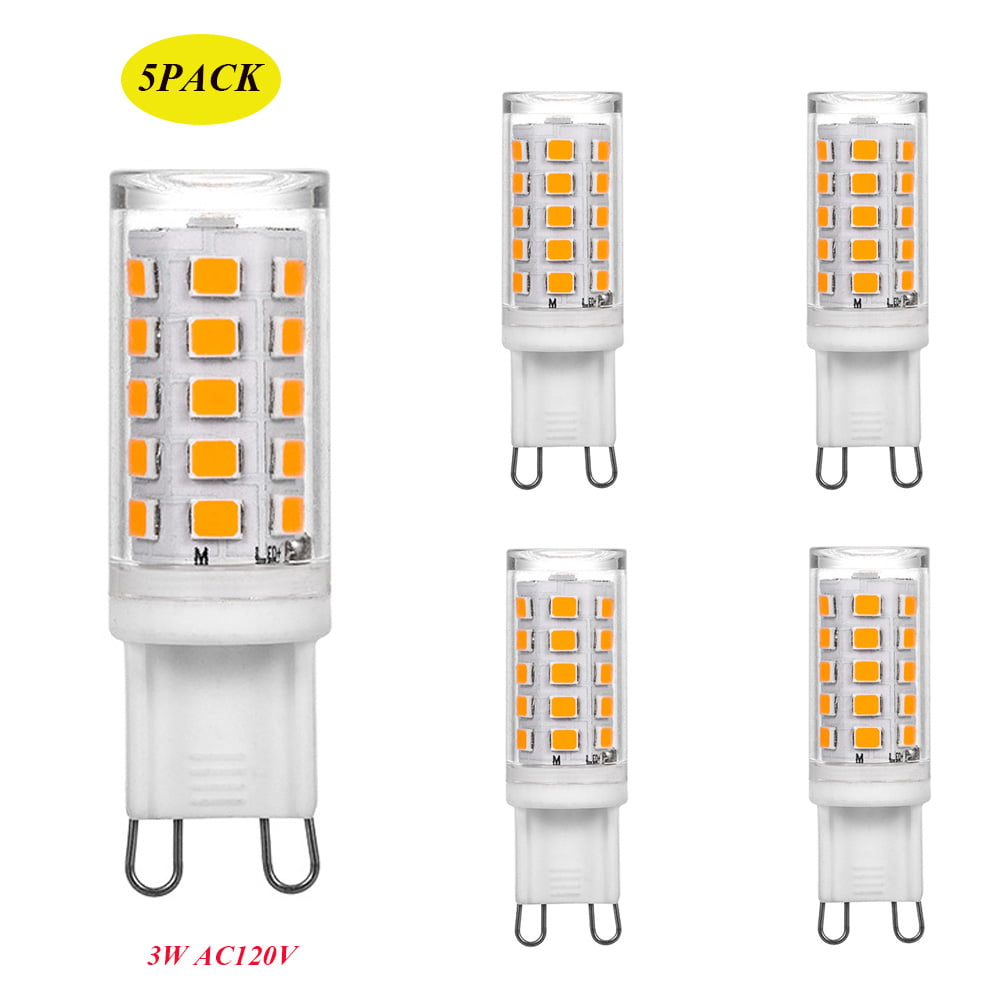 G9 3W LED Bulb Dimmable 30W 35W 40W Halogen Bulb Replacement Warm White 3000K 2-Pack AC120V G9 Bi Pin Base Light for Home Lighting